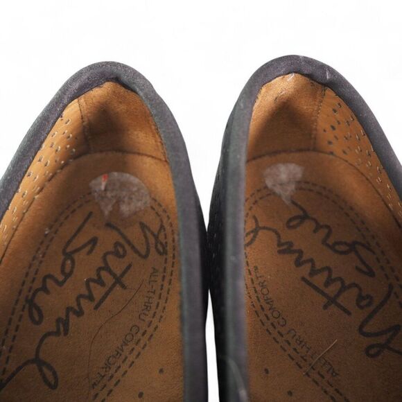 Natural Soul Vivian Faux Nubuck Perforated Lace-up Shoes Black Women's 9.5M - Picture 11 of 11